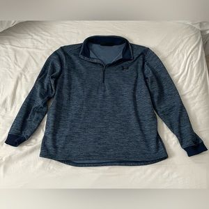 Under Armour Heather Blue Quarter Zip Pullover Sweater - Men’s Extra Large